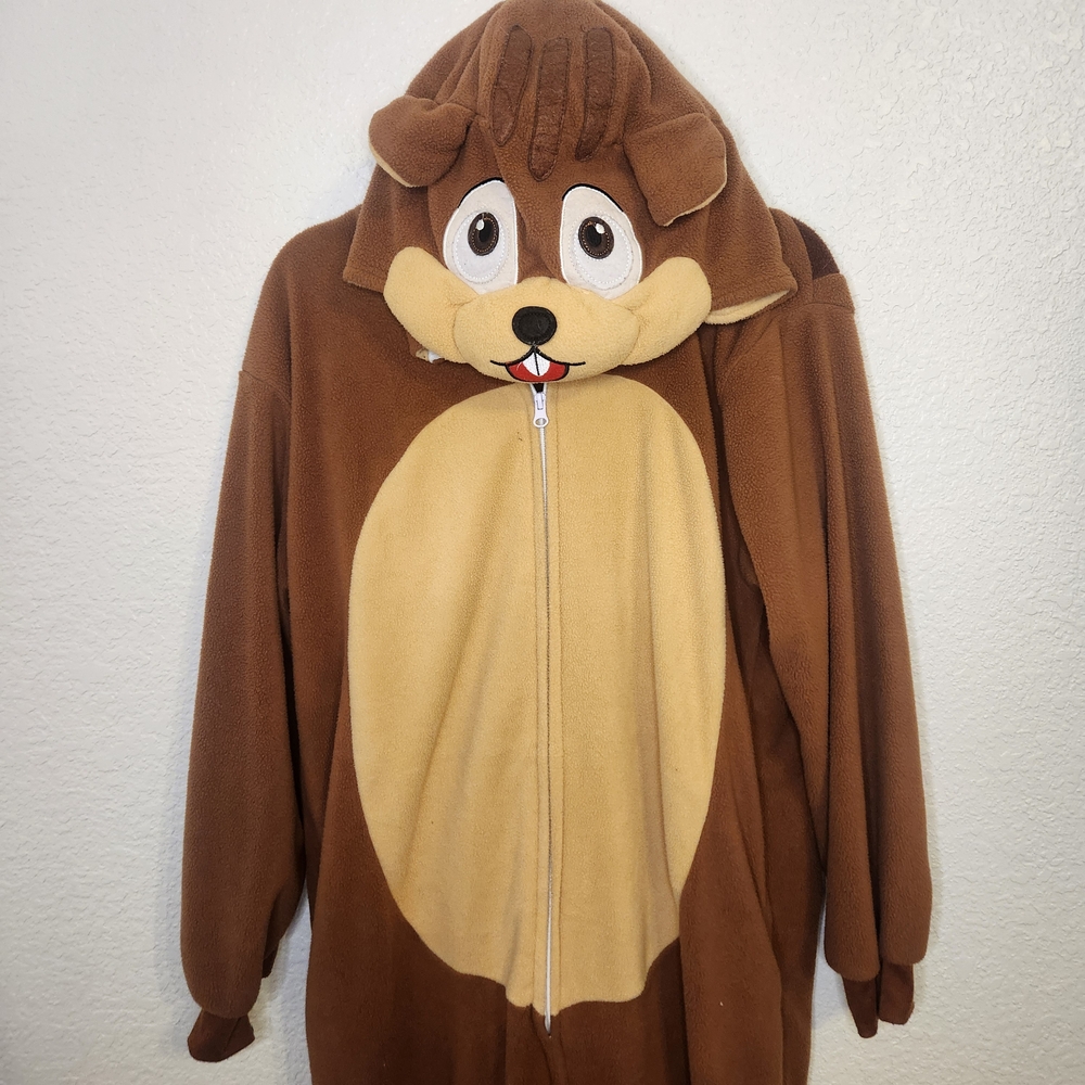 Brown squirrel Onesie Costume size S Adult Unisex Novelty Union Suit - Picture 4 of 14